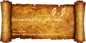 Gelencsér János névjegykártya